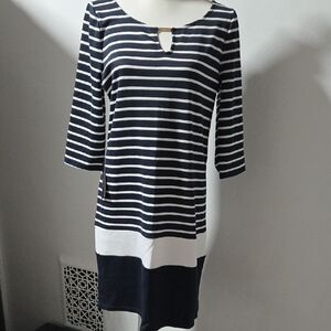 The Limited Navy and White Stripe Long Sleeve Dress Size Large